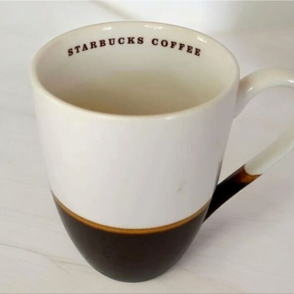 Starbucks Limited Edition Retro 2008 White Brown Ceramic Coffee Cup Tea Mug 12oz - Picture 4 of 4